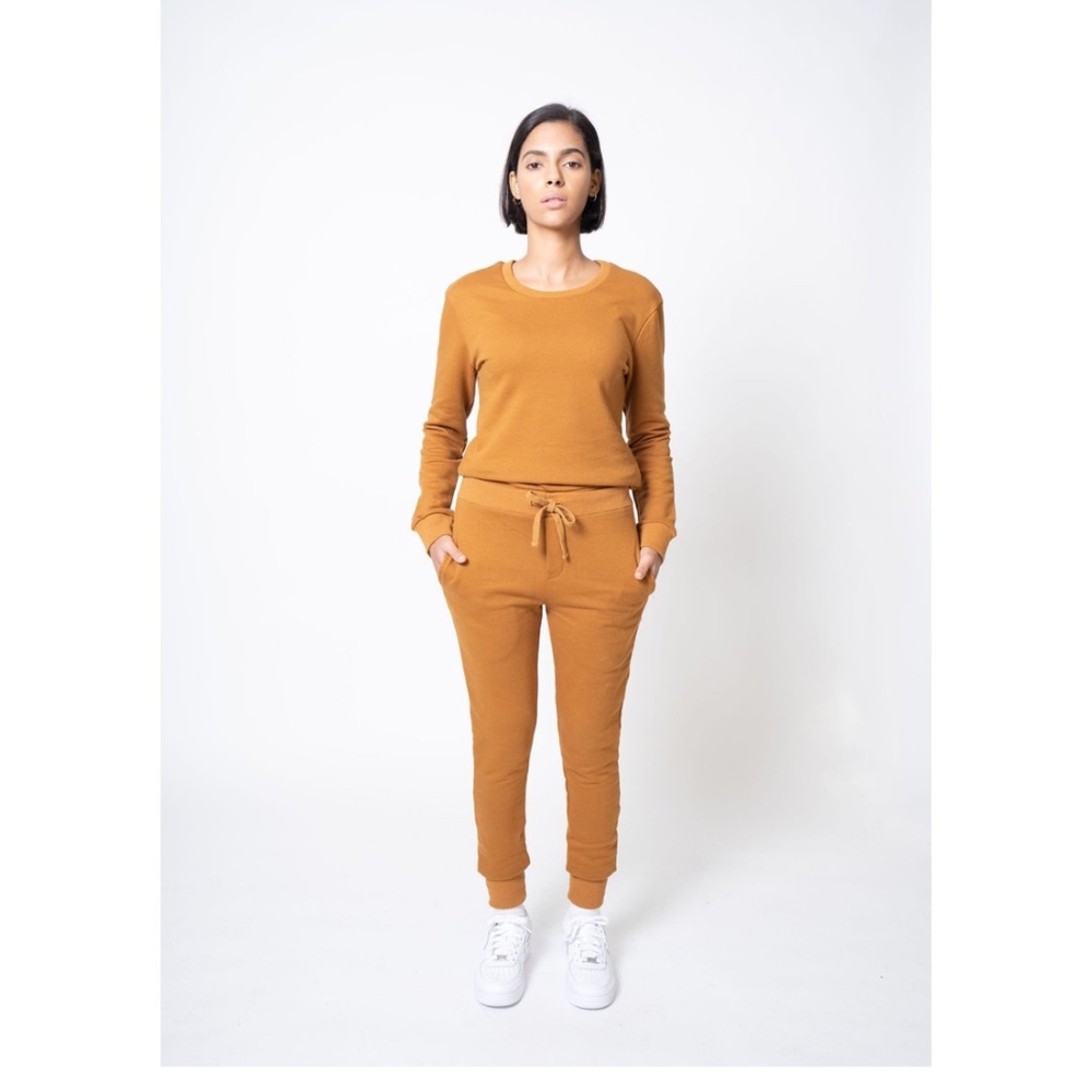 Cotton Terry Sweatsuit in Terracotta